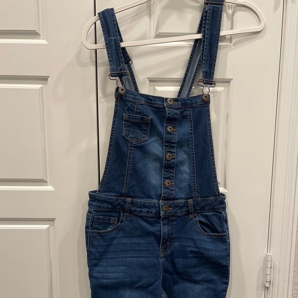 Wax Denim Jeans Overalls Woman’s Dark Blue Wash Size: Medium Preloved - Picture 2 of 12